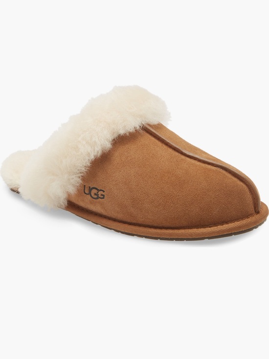 UGG Shoes - UGG Chestnut Tan Shearling-Lined Slip-On Slippers